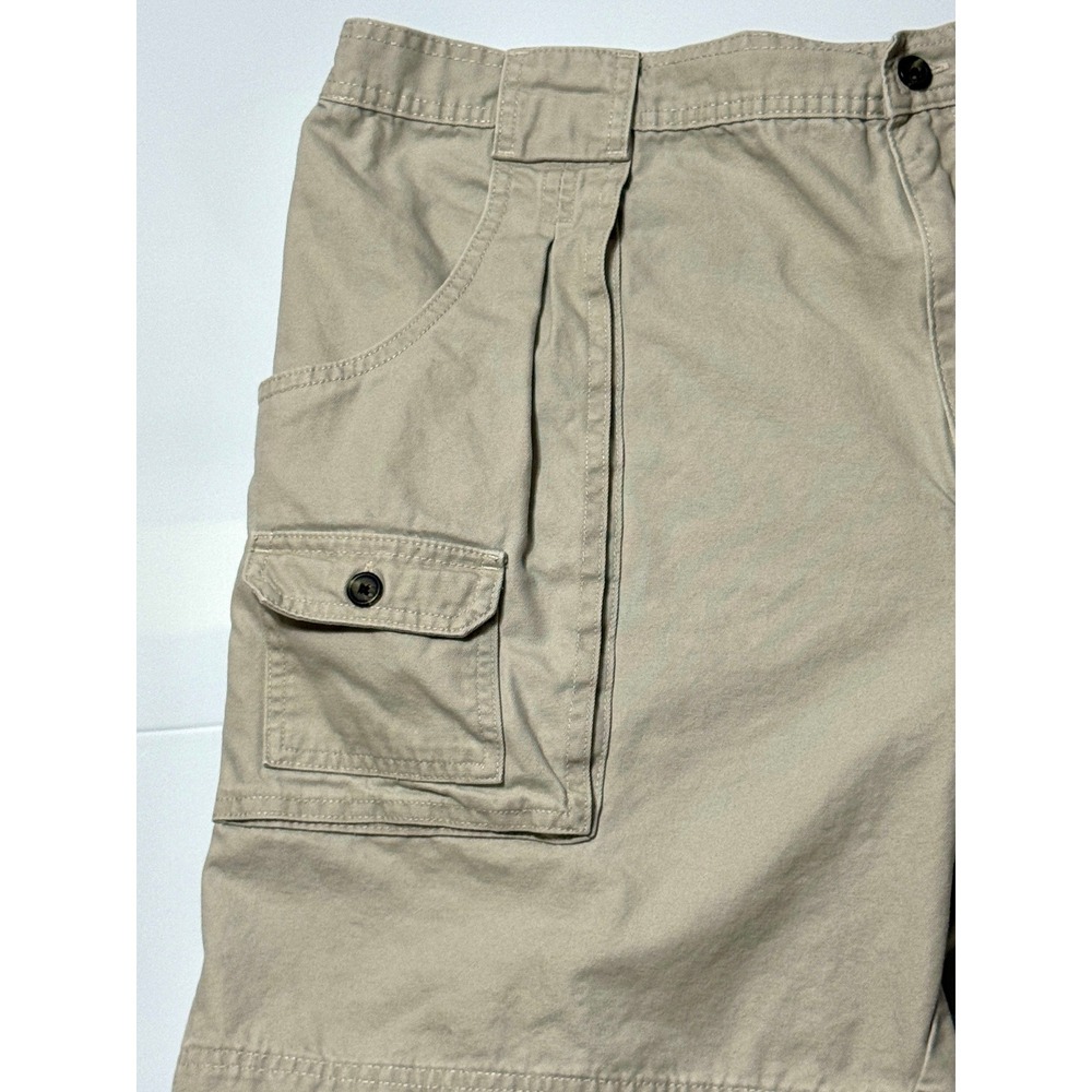 RedHead Mens 44 Khaki Cotton Canvas Cargo Shorts Elastic Waist Tan Hiking - Picture 3 of 8